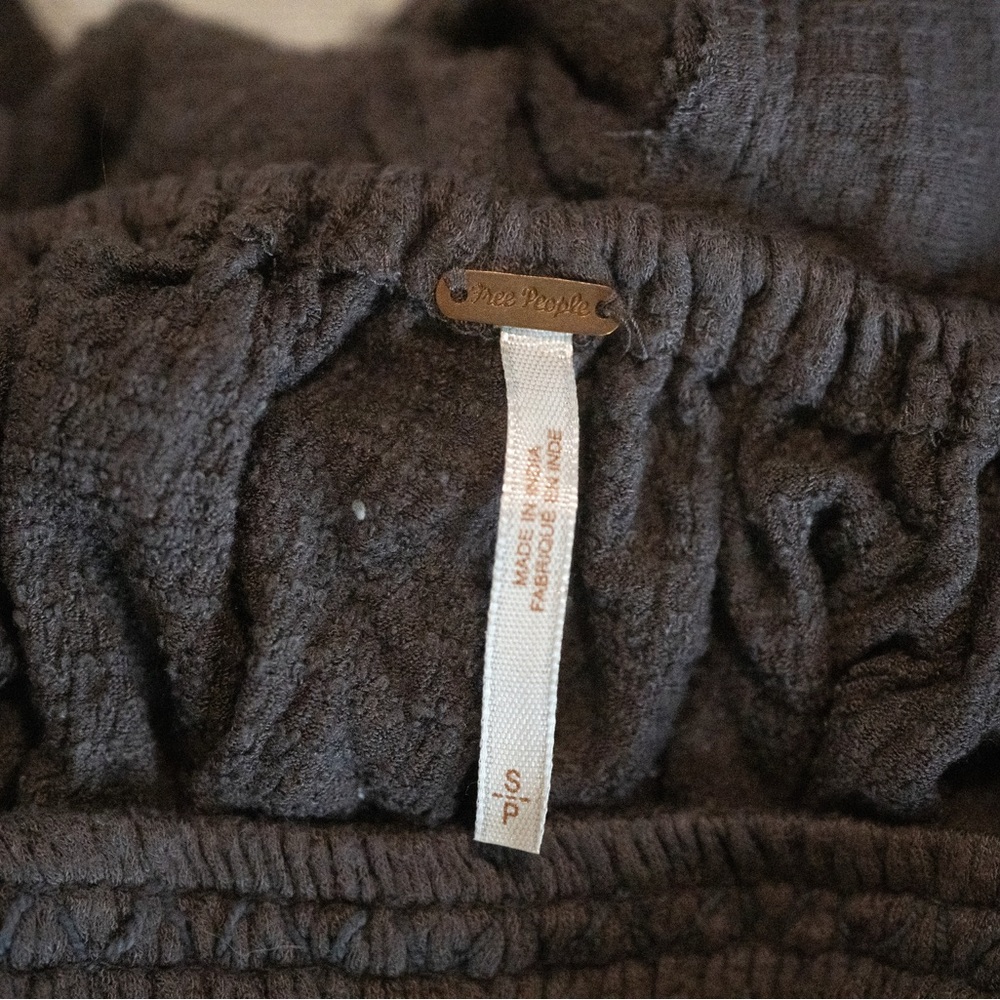 Free People Charcoal Smocked Blouse - Picture 4 of 4